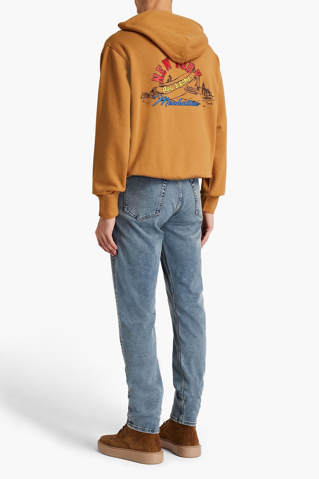 RAG & BONE Printed organic French cotton-terry hoodie