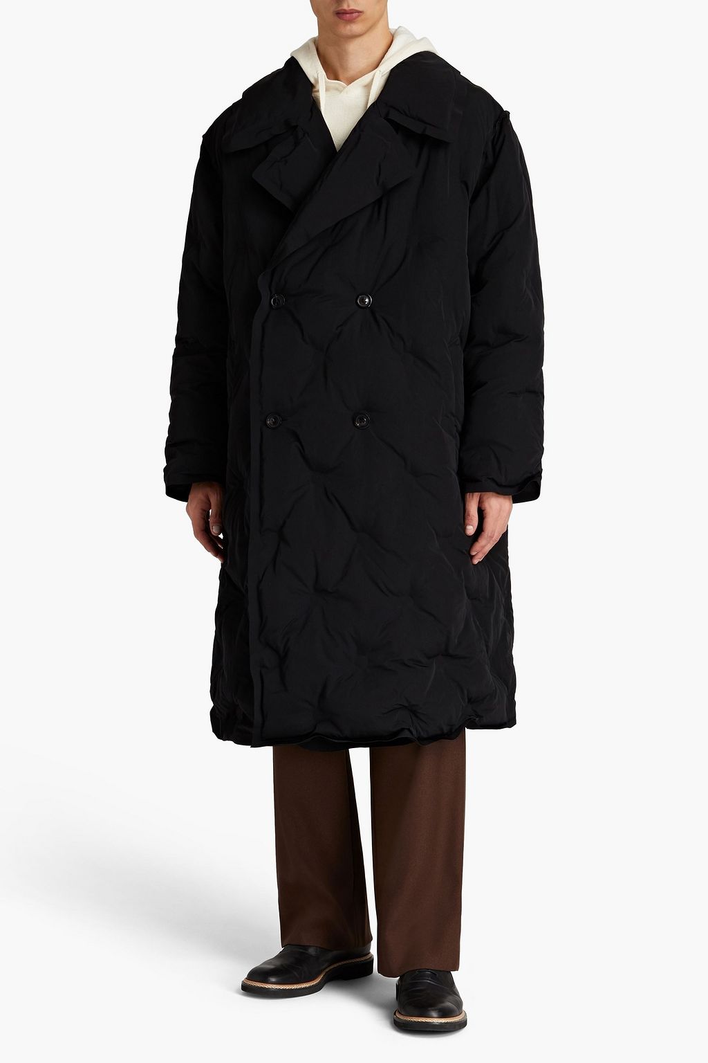 MAISON MARGIELA Oversized double-breasted quilted shell coat