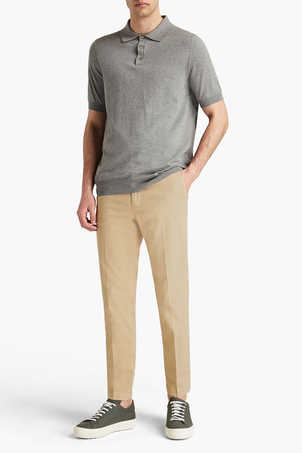 PESERICO Cotton-blend gabardine chinos