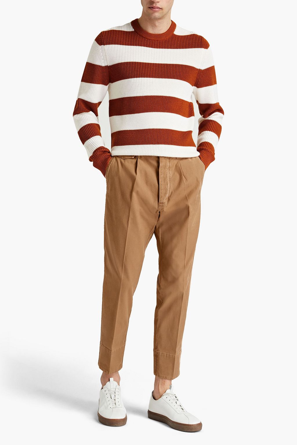 PESERICO Tapered cotton-blend pants