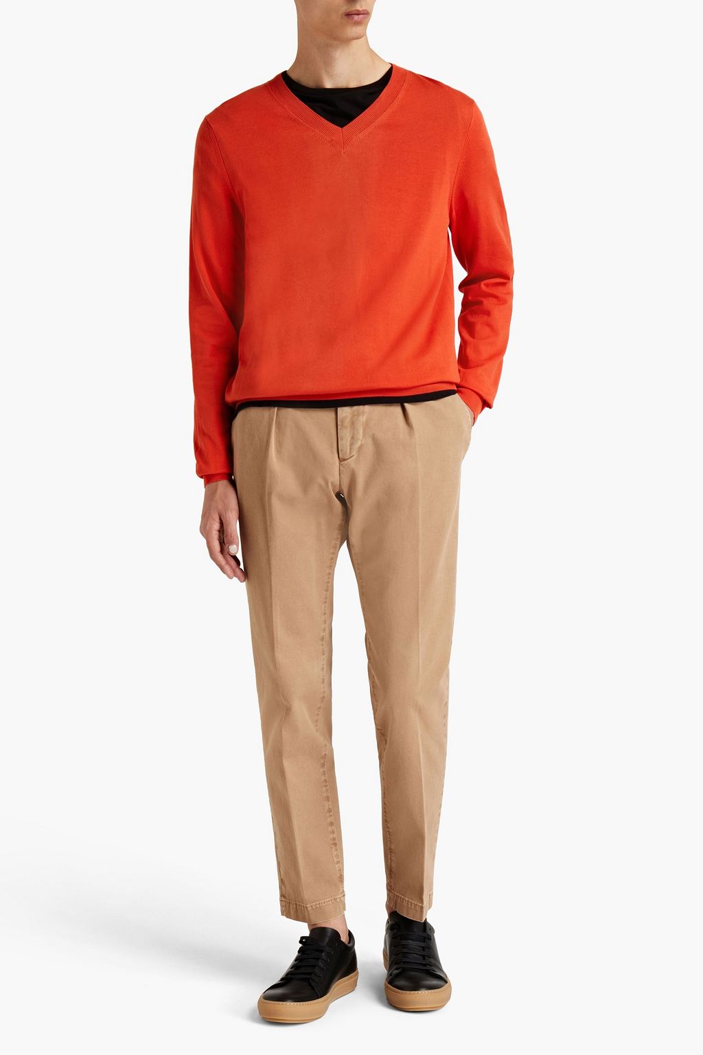 PESERICO Cotton-blend gabardine chinos