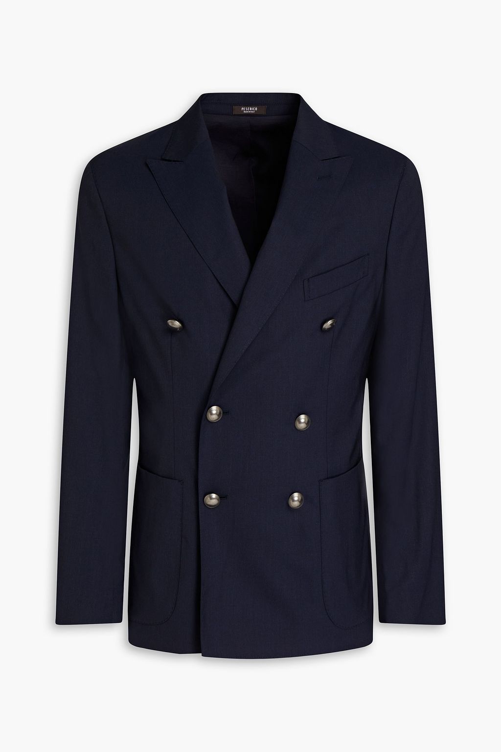 Double-breasted wool suit jacket