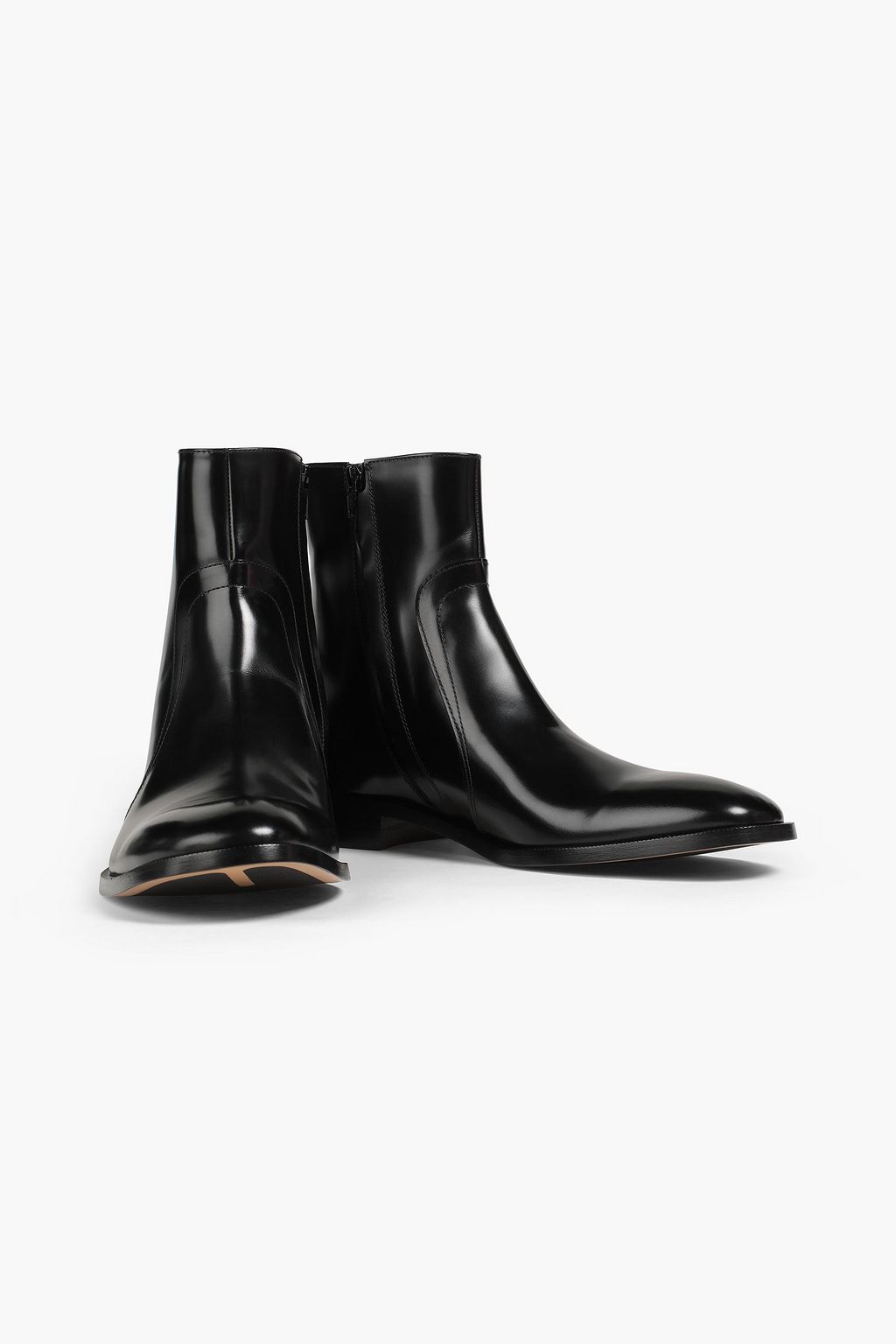MAISON MARGIELA Burnished glossed-leather boots