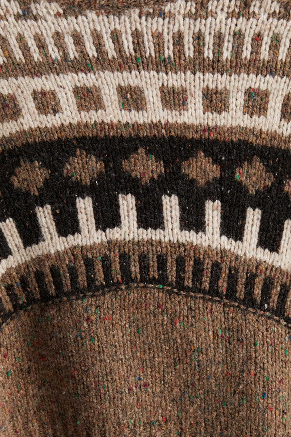 Autumn Cashmere Fair Isle Cashmere Turtleneck Sweater In Light Brown