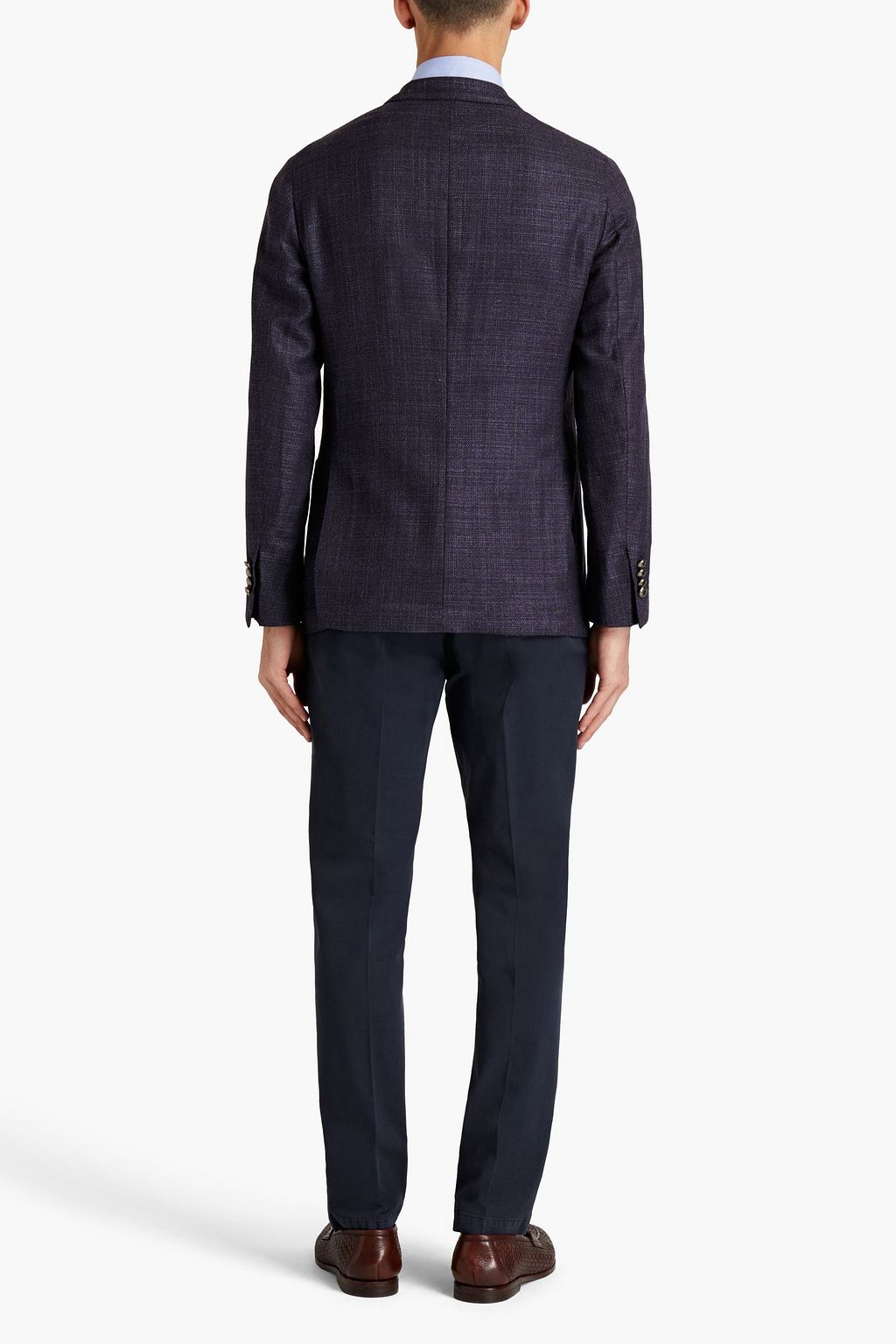 PESERICO Double-breasted wool and silk-blend tweed blazer