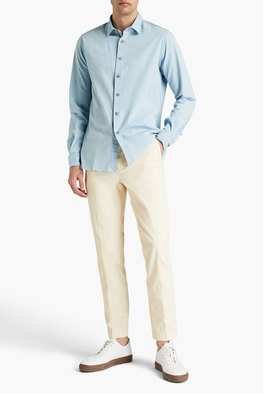 PESERICO Cotton-blend gabardine chinos
