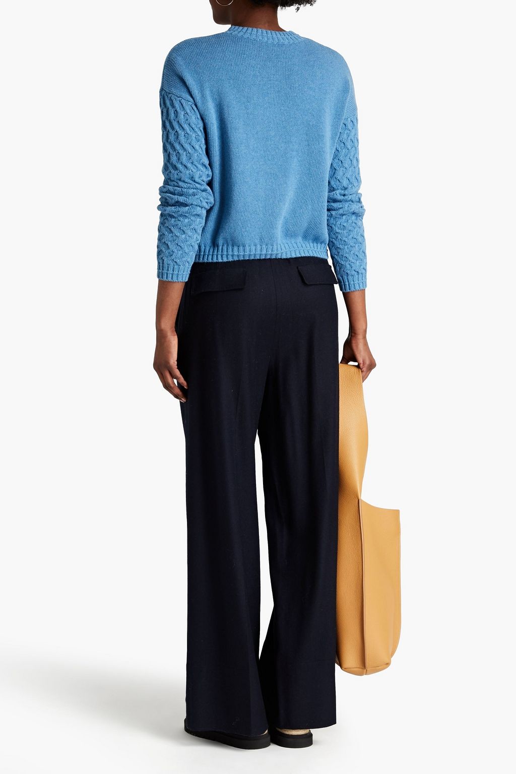 COTTON BY AUTUMN CASHMERE Mélange cable-knit cotton sweater