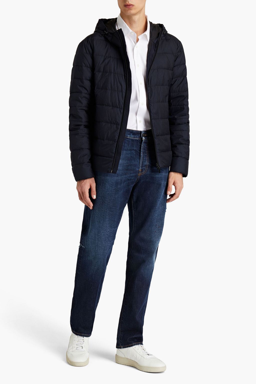 PESERICO Quilted shell hooded down jacket