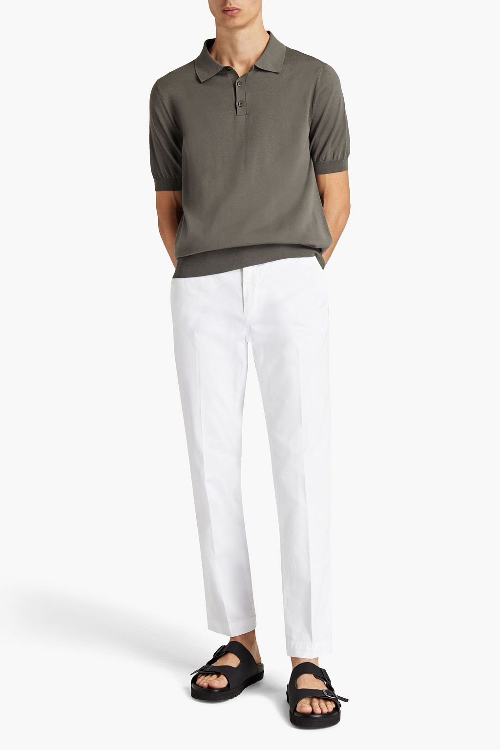 PESERICO Cotton-blend gabardine chinos
