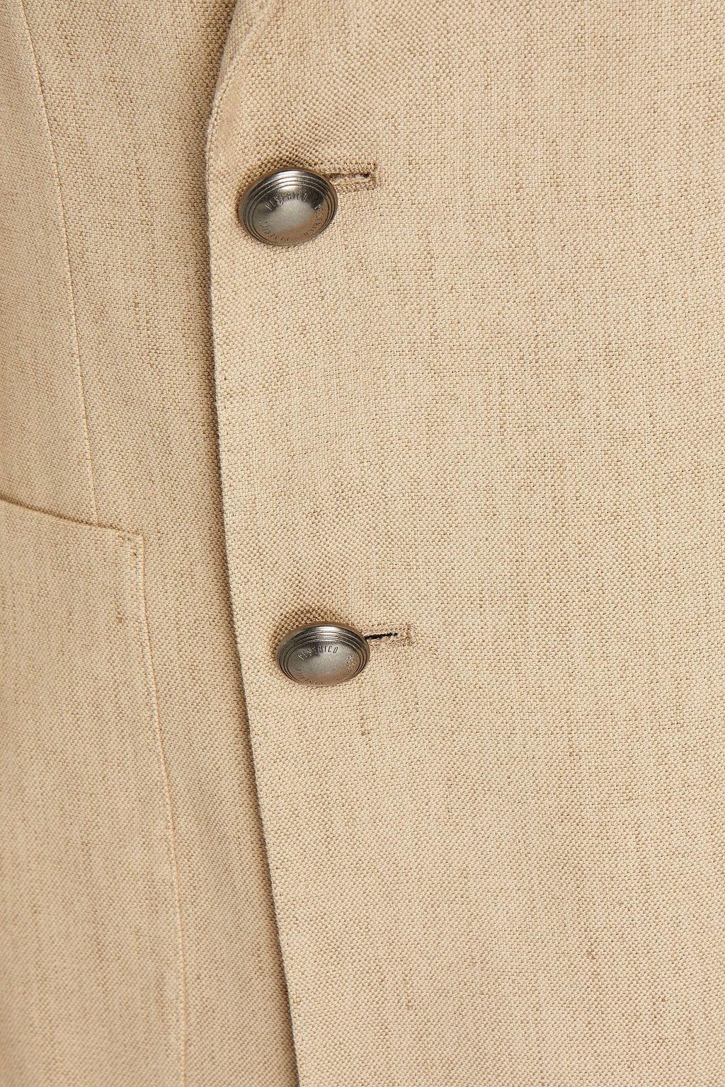 PESERICO Double-breasted cotton-blend canvas blazer