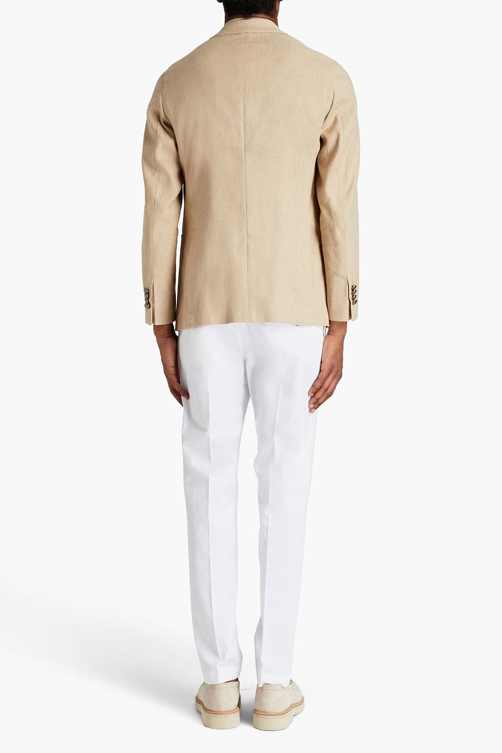 PESERICO Double-breasted cotton-blend canvas blazer