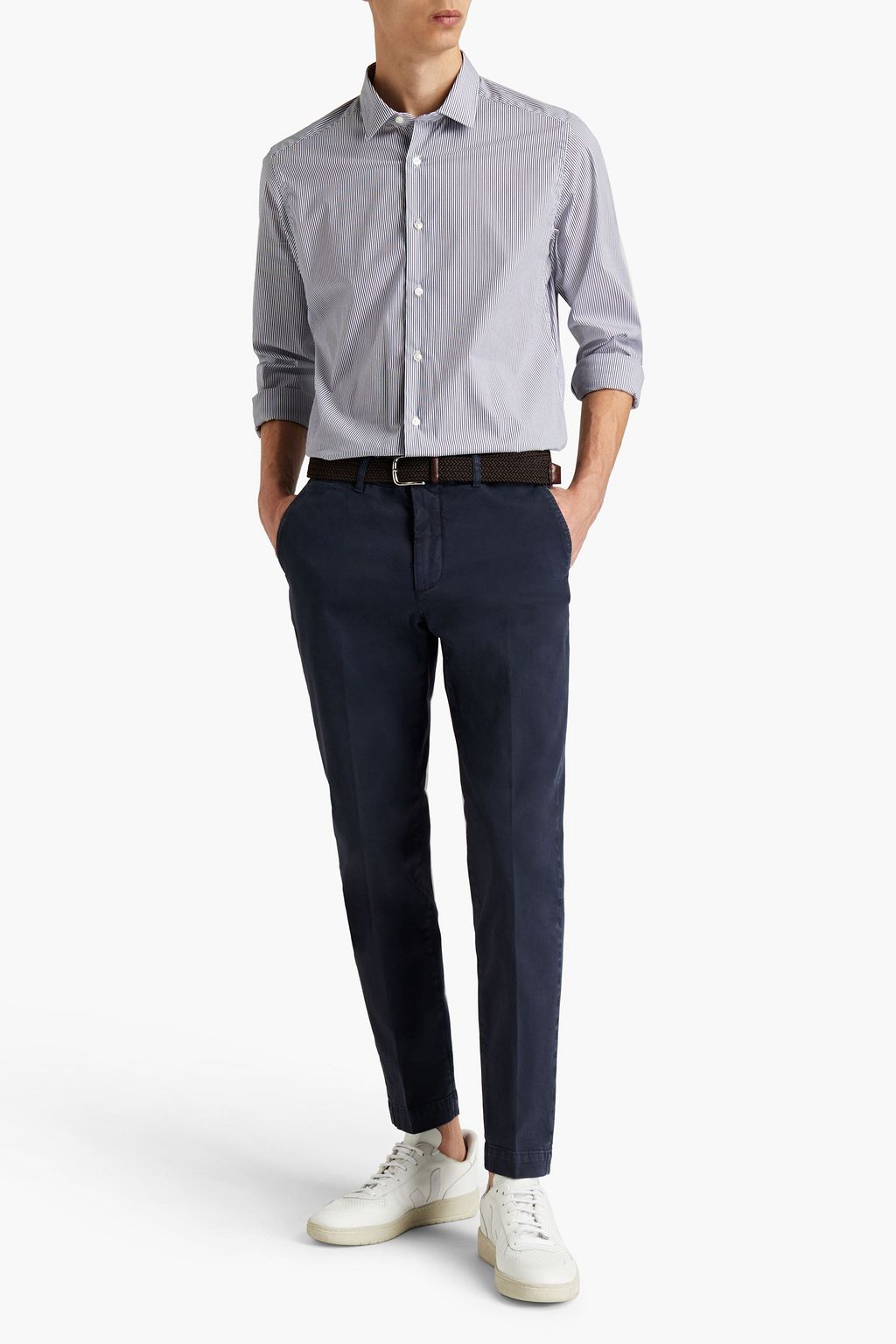 PESERICO Cotton-blend gabardine chinos