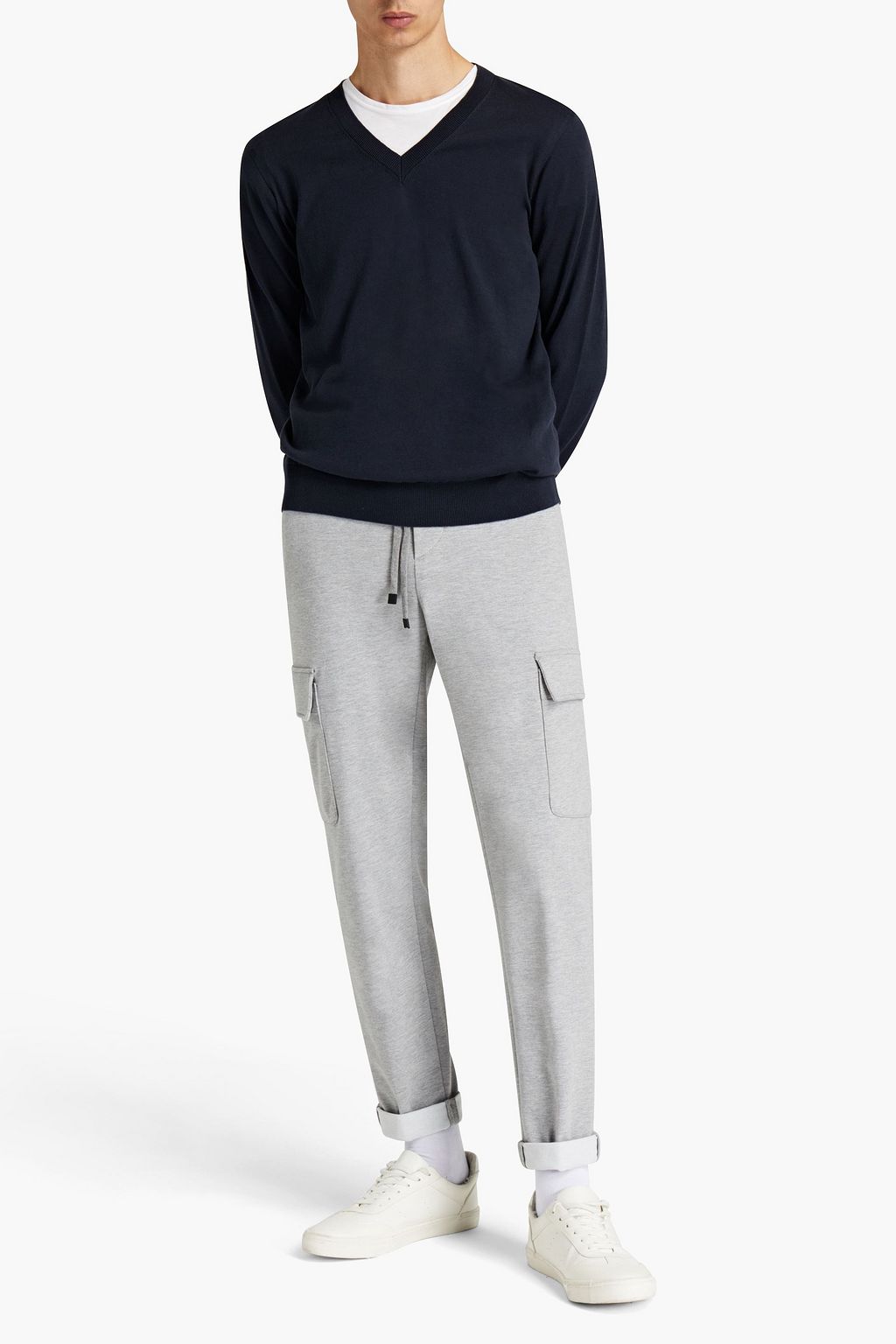 PESERICO Cotton, silk and cashmere-blend sweater