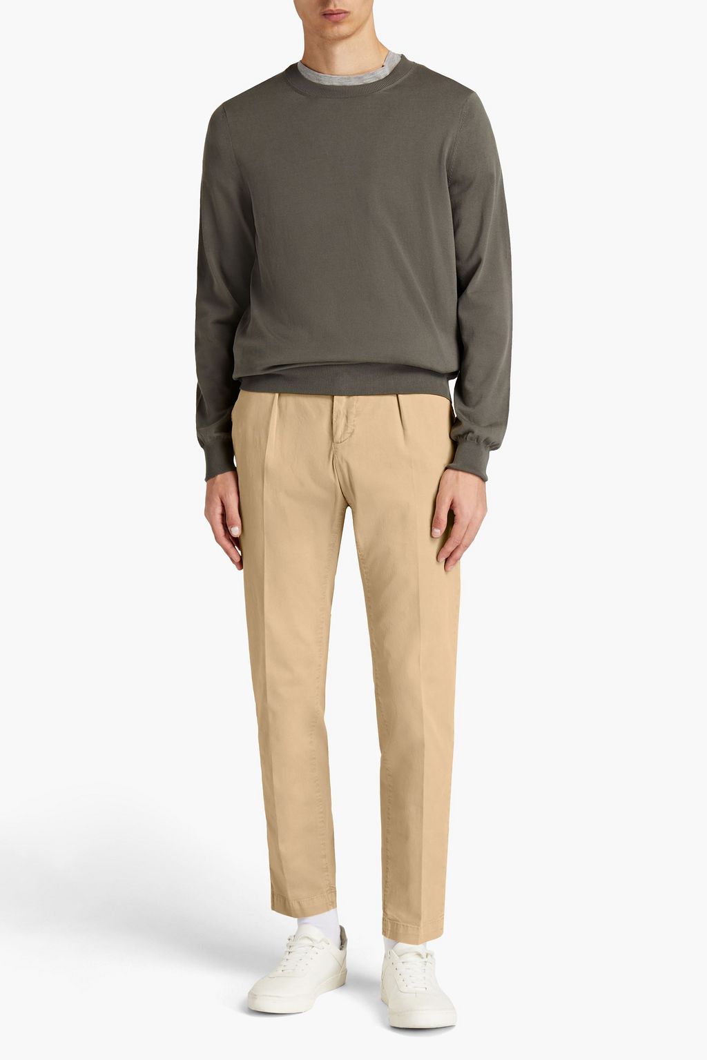 PESERICO Cotton-blend gabardine chinos