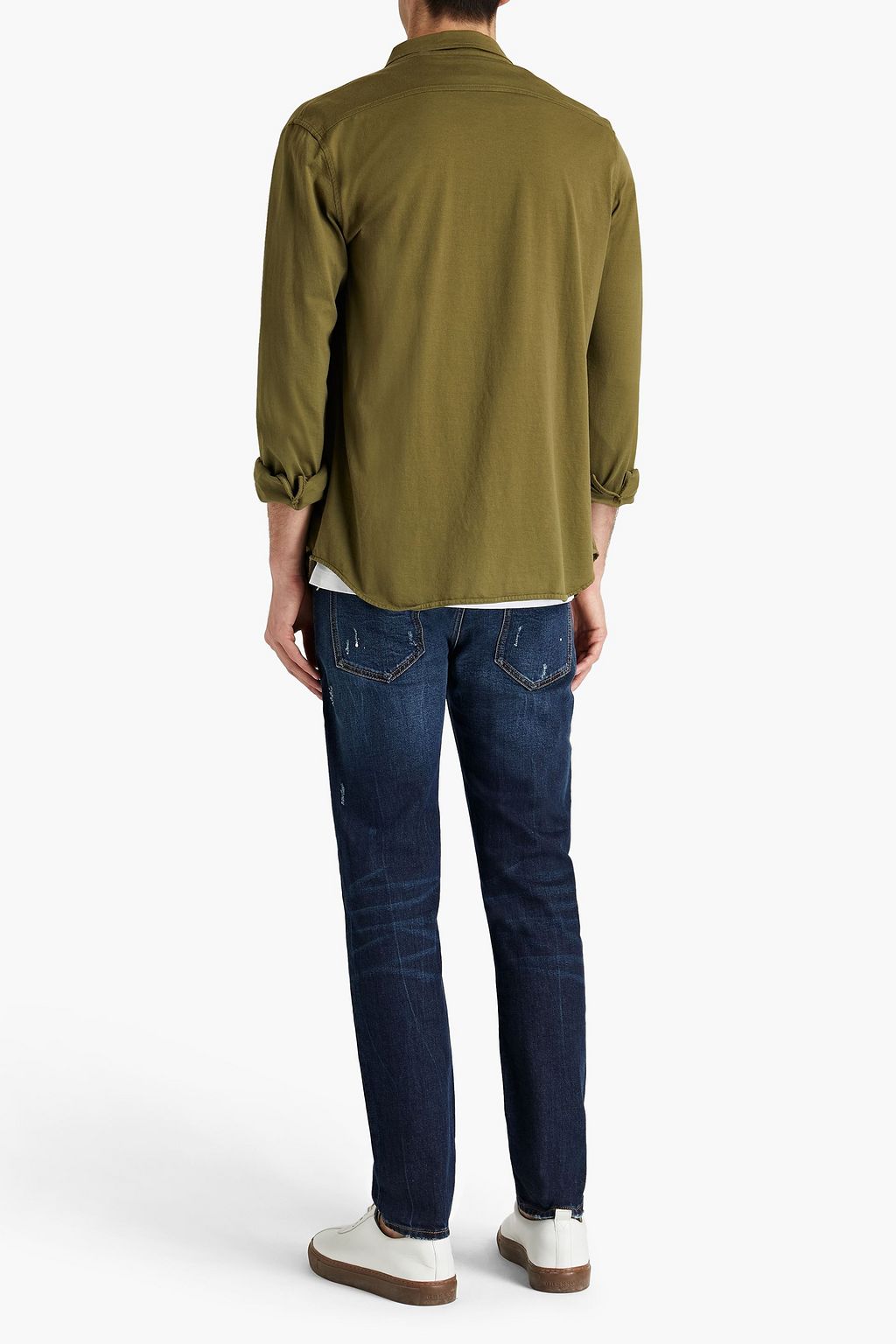 PESERICO Slim-fit distressed denim jeans