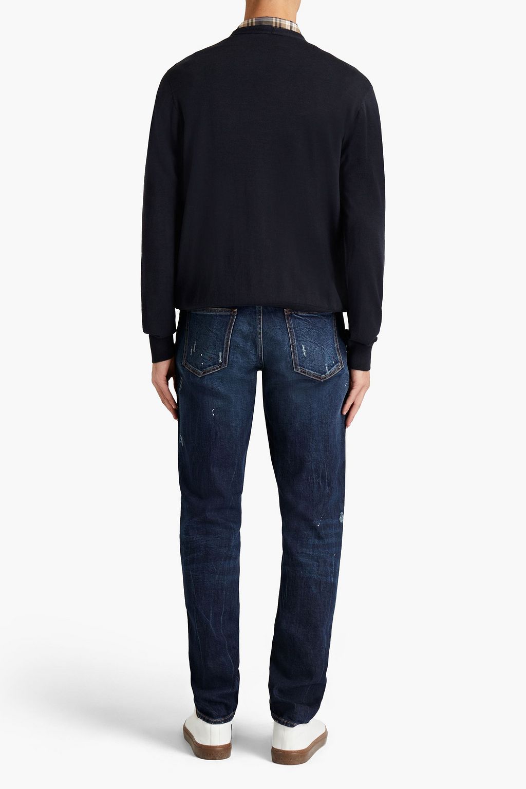 PESERICO Slim-fit distressed denim jeans