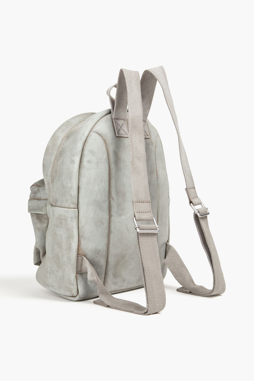 Maison Margiela Man Painted Faux Suede Backpack In White