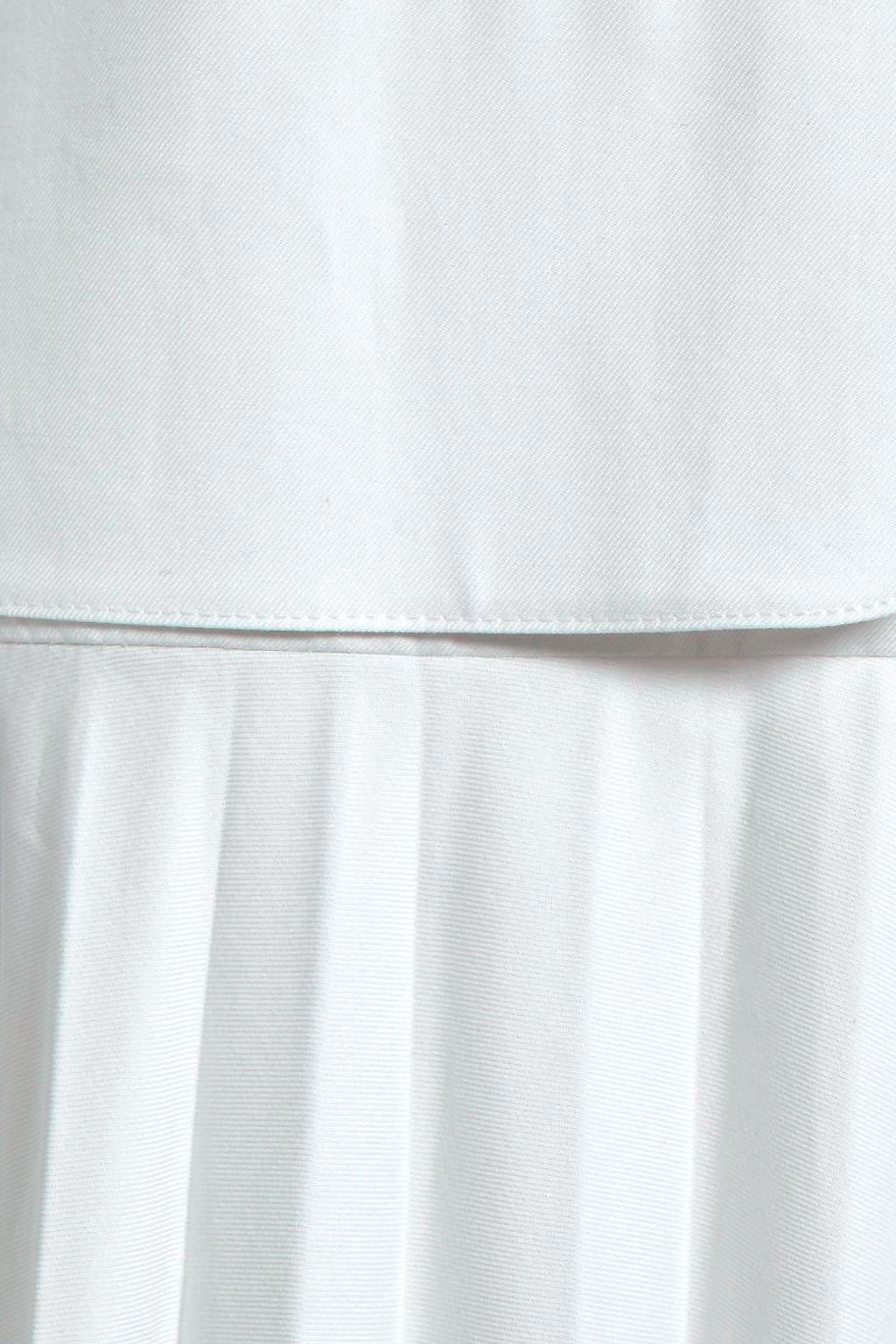 KHAITE Tova asymmetric pleated cotton-twill midi dress