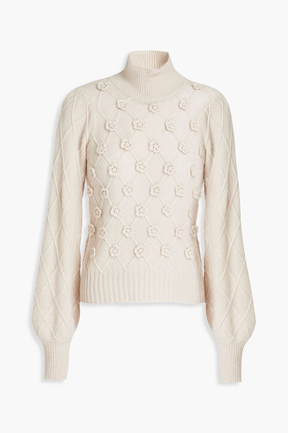 Autumn Cashmere Crochet-knit turtleneck sweater