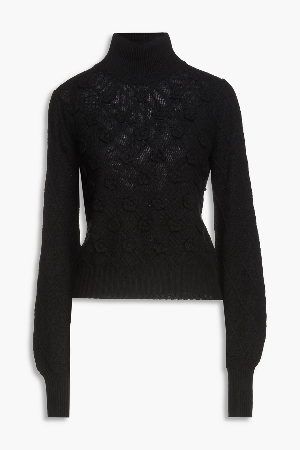 Autumn Cashmere Crochet-knit turtleneck sweater