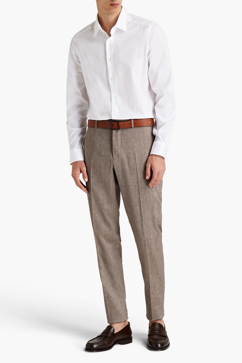 PESERICO Stretch-cotton poplin shirt