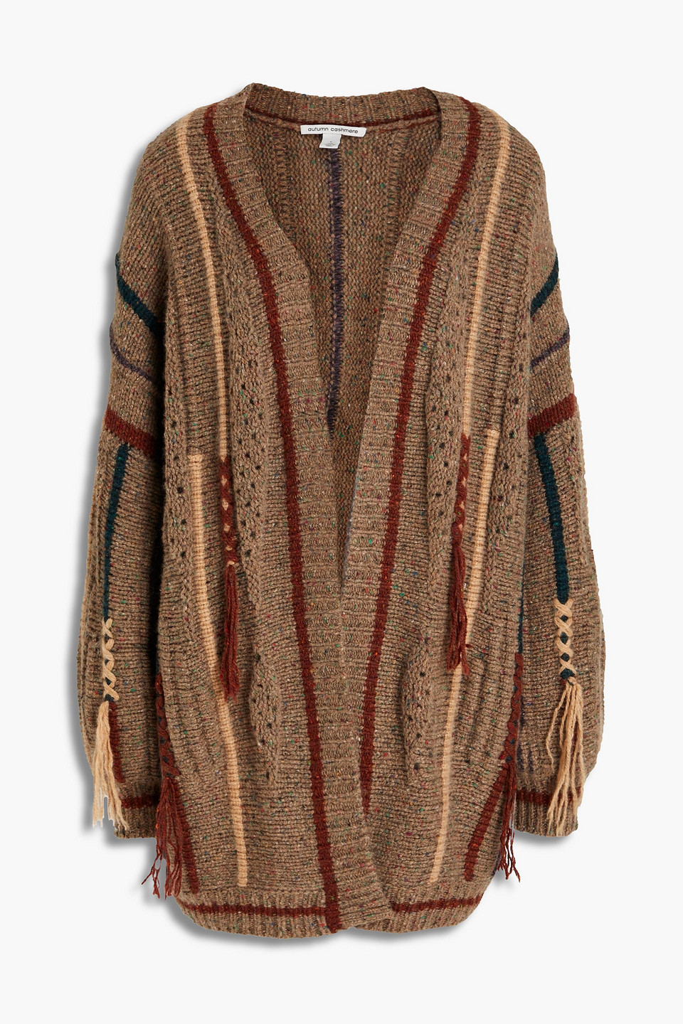 Autumn Cashmere Fringed Donegal cashmere cardigan