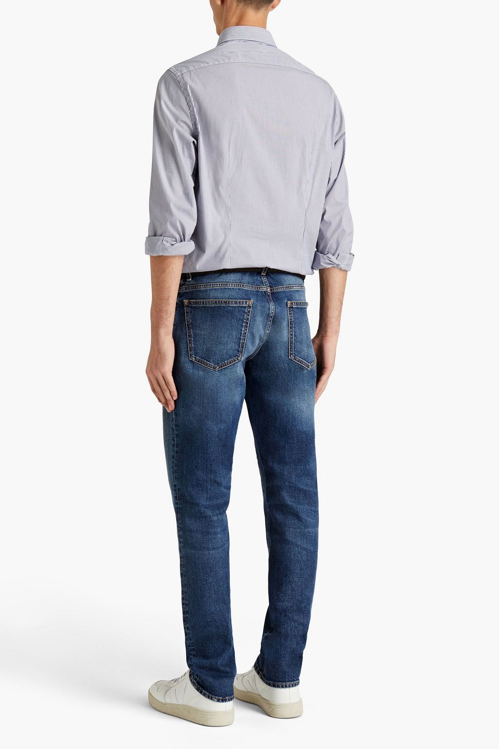 PESERICO Striped stretch-cotton poplin shirt