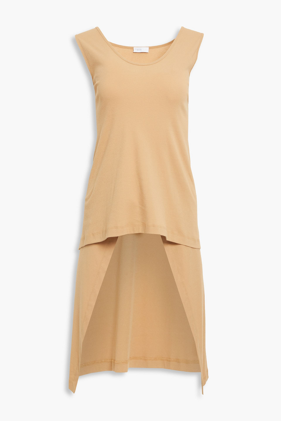 Tie-back layered cotton-jersey tank
