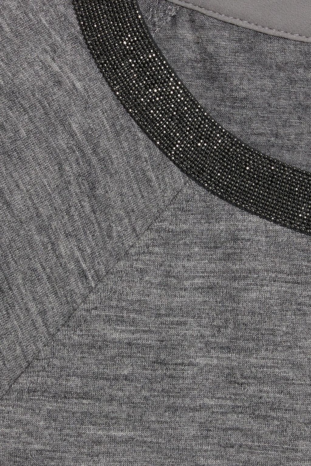 BRUNELLO CUCINELLI ウール混ジャージー ミニワンピース ビーズ付き