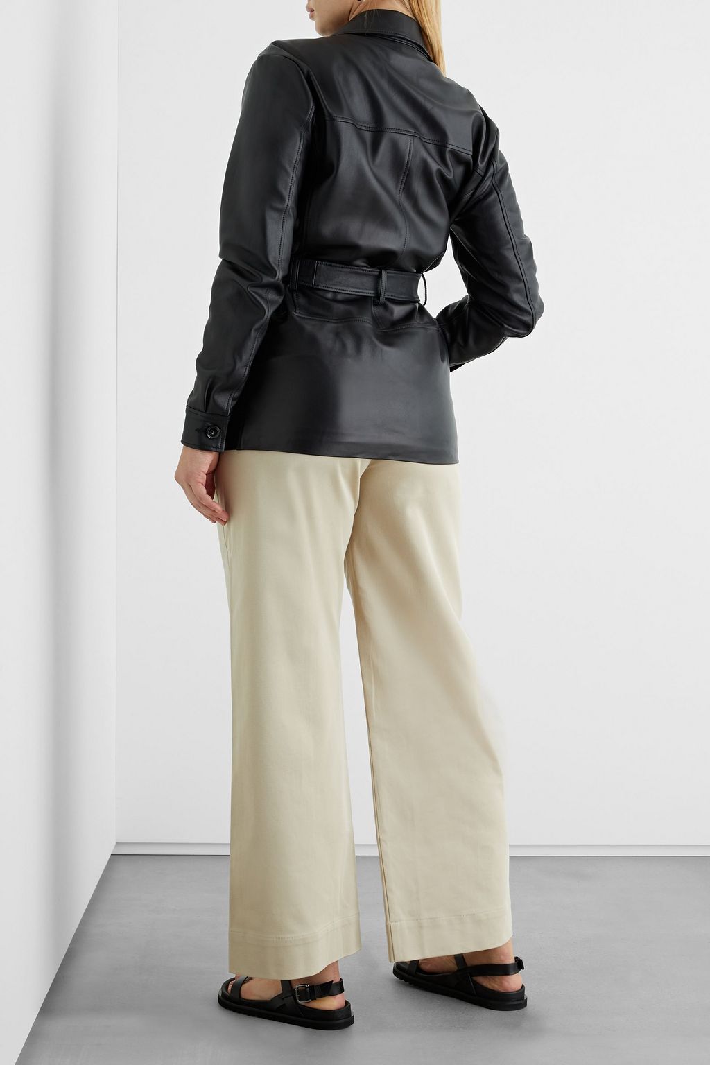 IRIS & INK Antoinette belted leather jacket