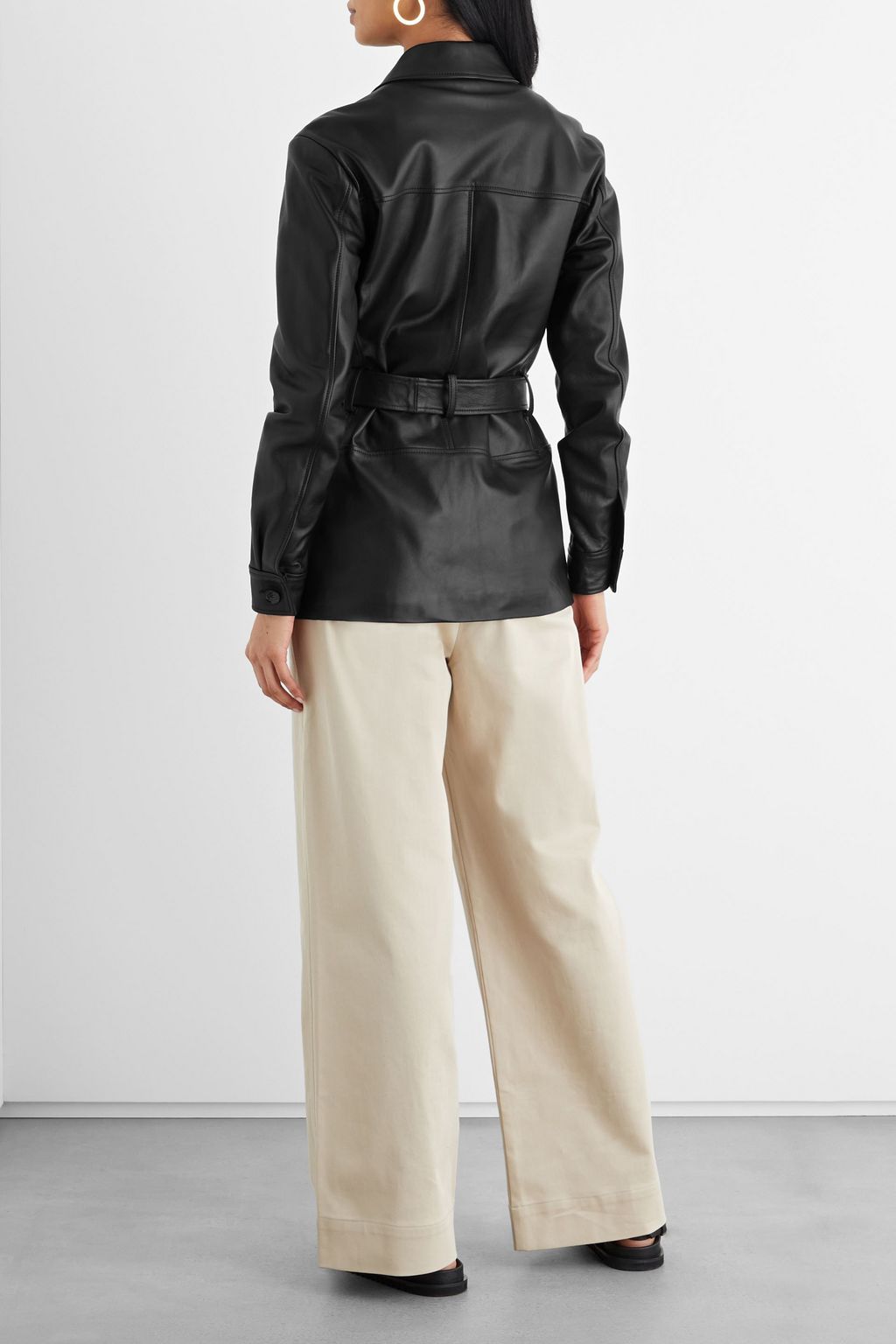 IRIS & INK Antoinette belted leather jacket