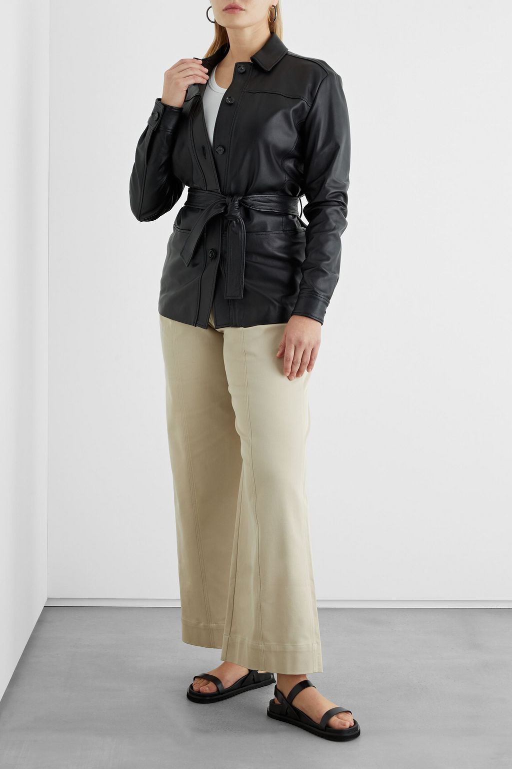 IRIS & INK Antoinette belted leather jacket