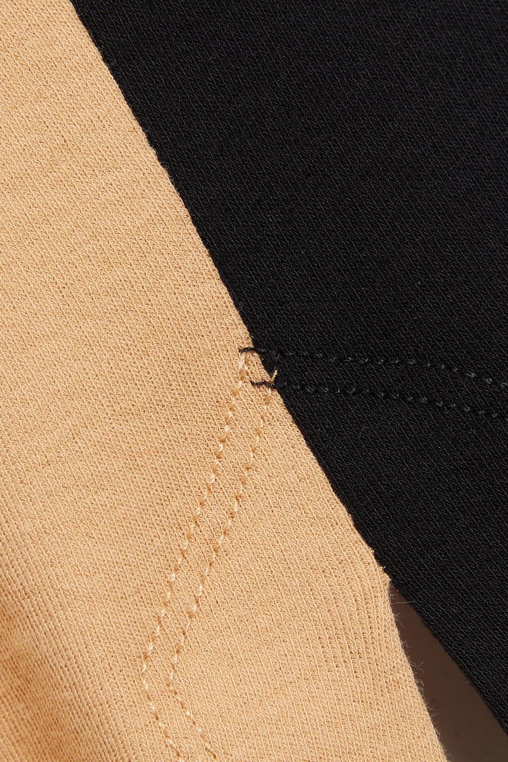 ROSETTA GETTY Asymmetric two-tone cotton-jersey top