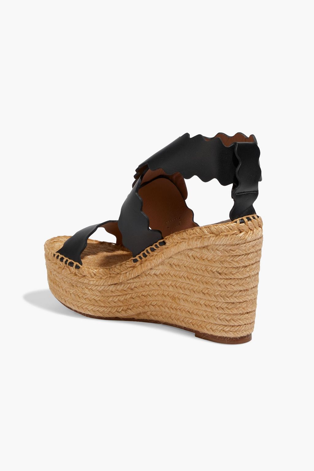CHLOÉ Lauren レザー ウェッジサンダル スカラップ