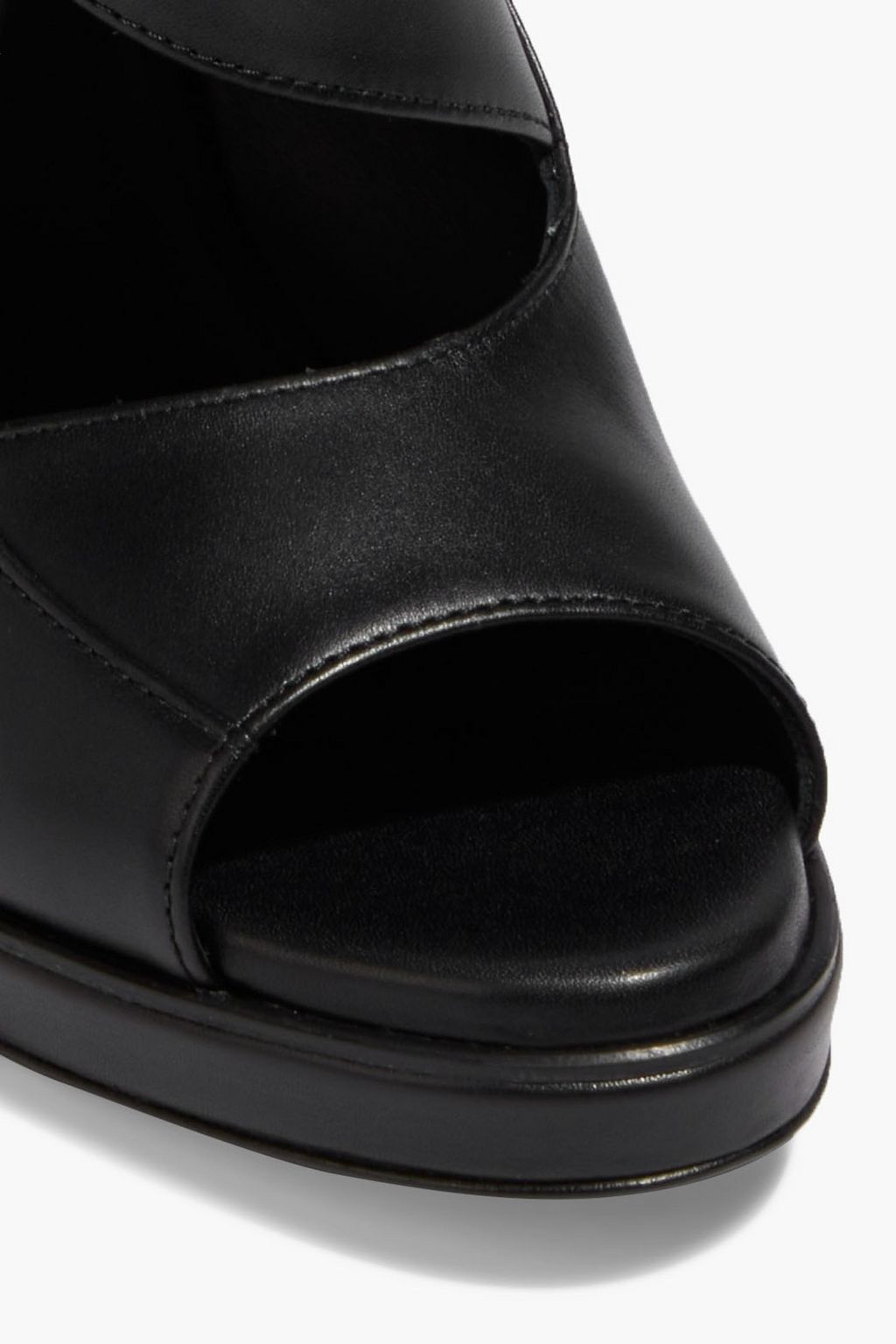 CHLOÉ Buckled cutout leather platform pumps