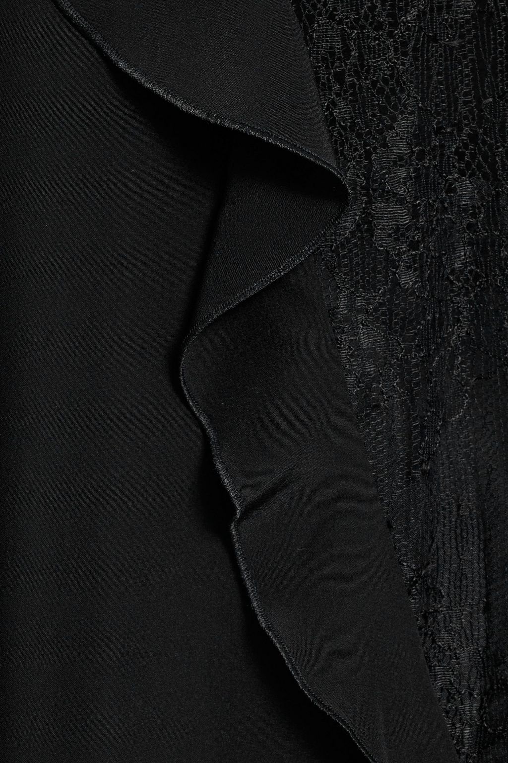 REDVALENTINO Ruffled Chantilly lace and silk crepe de chine dress