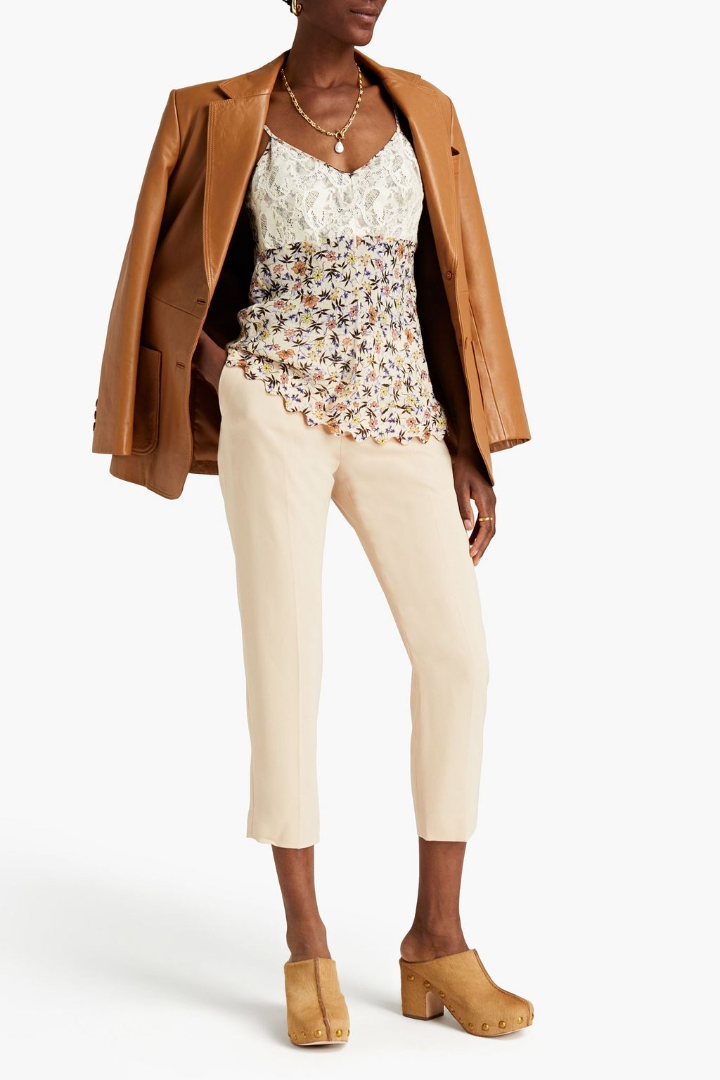 CHLOÉ Cropped crepe tapered pants