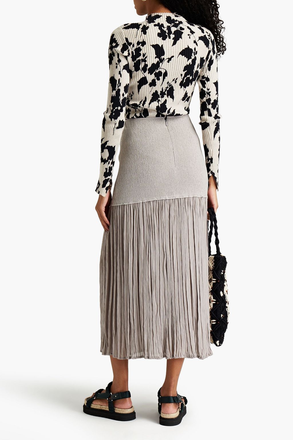 CHLOÉ تنورة متوسطة الطول من الكريب بتجعيدات رفيعة