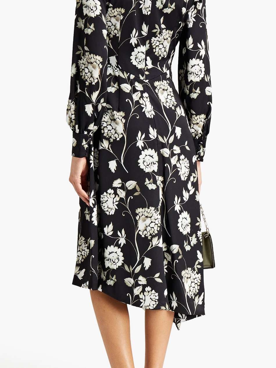 knotted floral-print satin midi dress