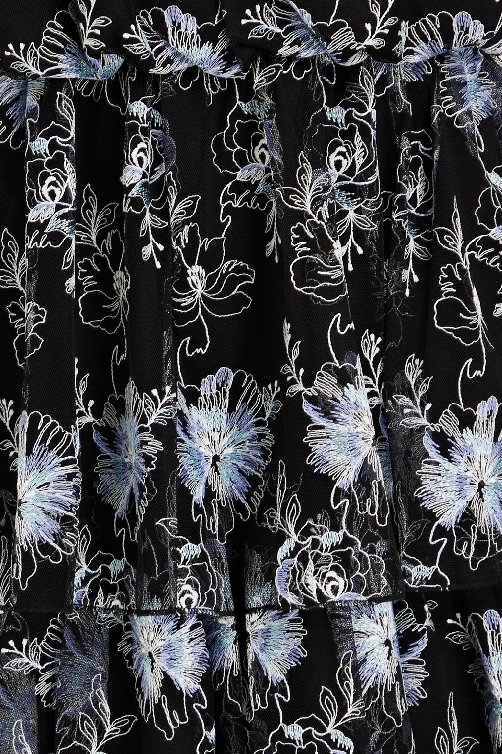 ML MONIQUE LHUILLIER Tiered embroidered tulle mini dress