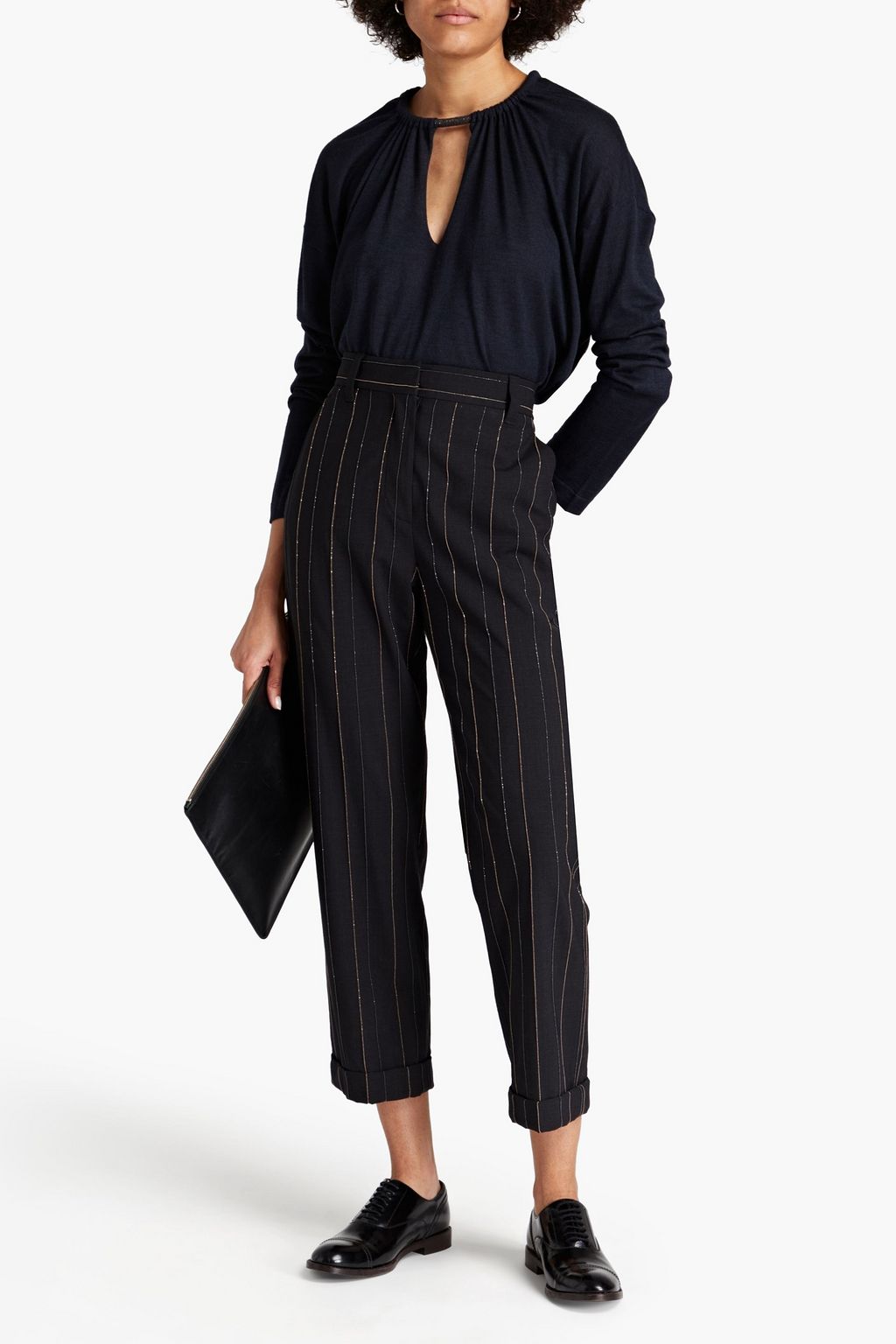 BRUNELLO CUCINELLI Geraffter Pullover aus einer Woll-Kaschmirmischung