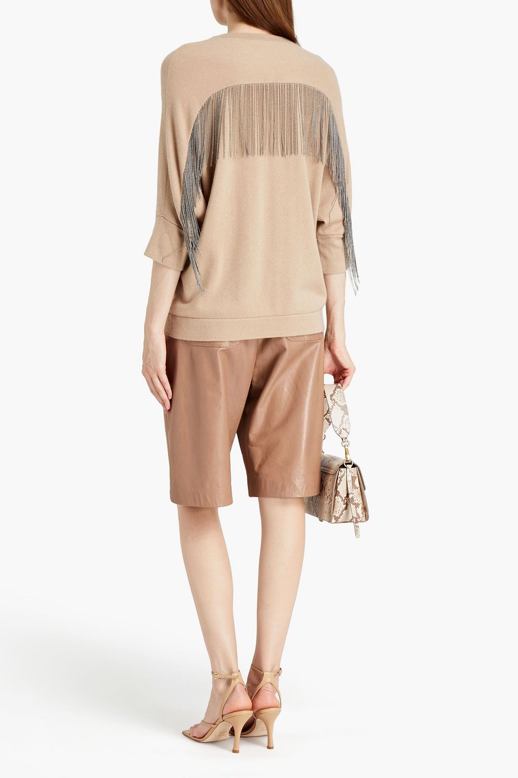 BRUNELLO CUCINELLI Kaschmirpullover mit Fransen und Zierperlen
