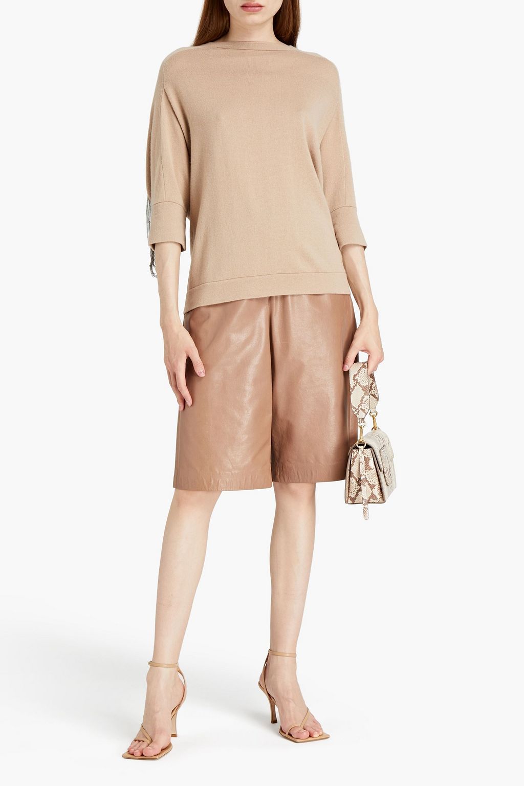 BRUNELLO CUCINELLI Kaschmirpullover mit Fransen und Zierperlen
