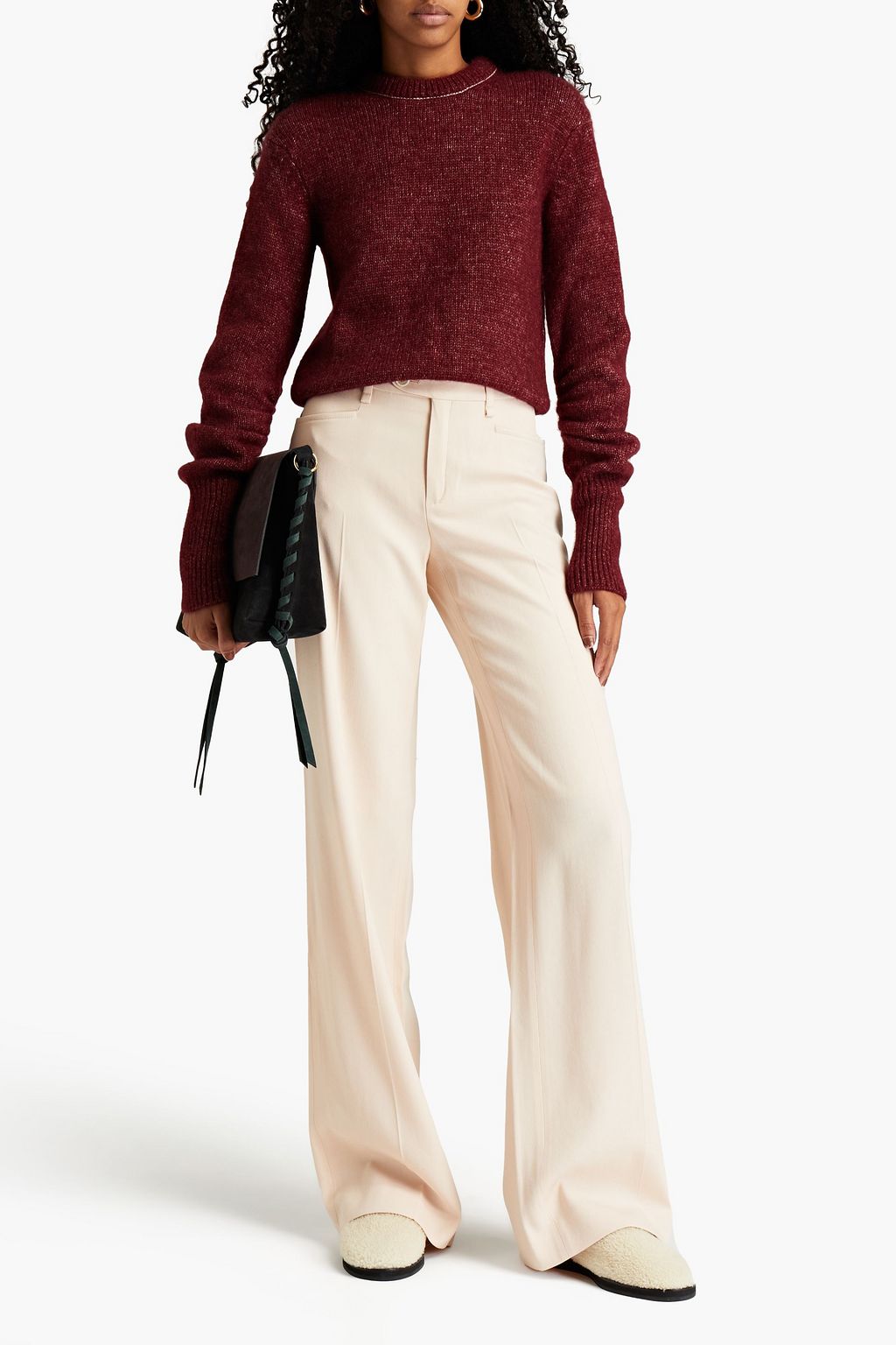 CHLOÉ Wool-blend twill wide-leg pants