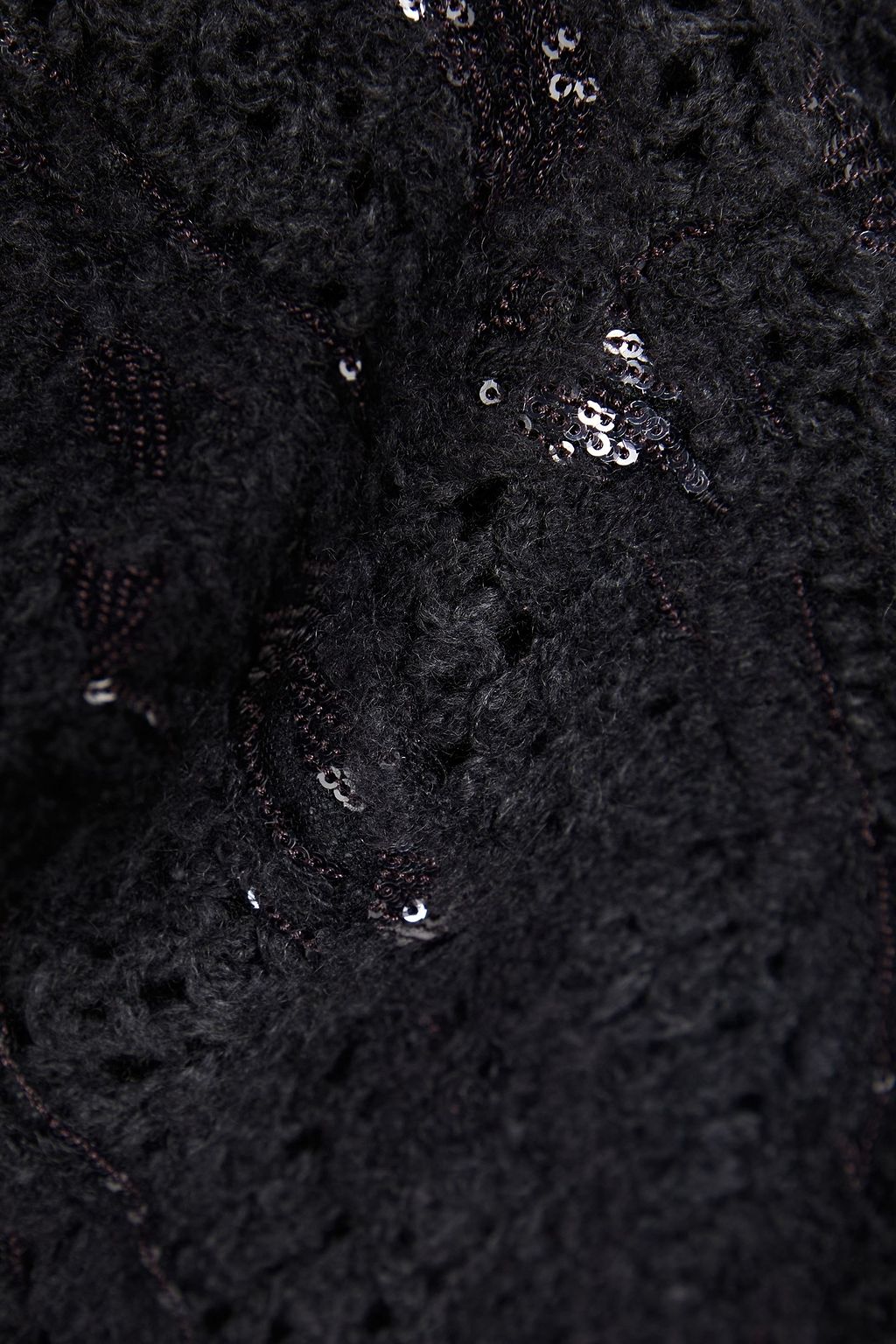 BRUNELLO CUCINELLI Embellished open-knit cashmere scarf