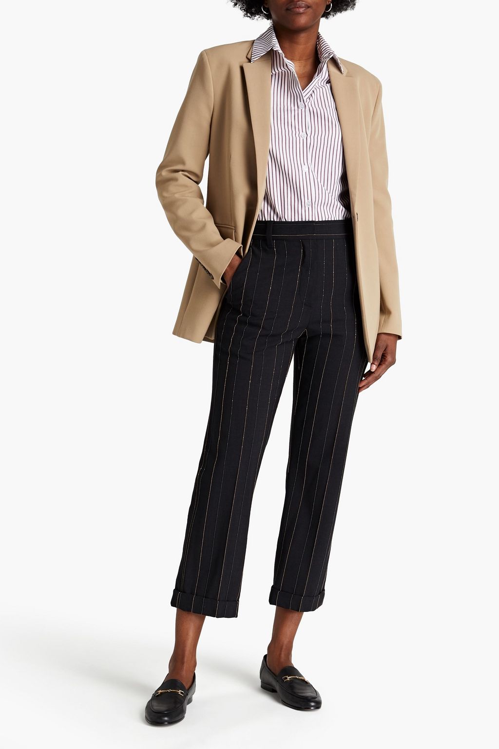 BRUNELLO CUCINELLI Cropped Karottenhose aus einer Wollmischung mit Zierperlen