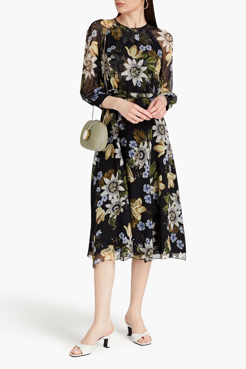ERDEM Yusra pleated floralprint midi dress THE