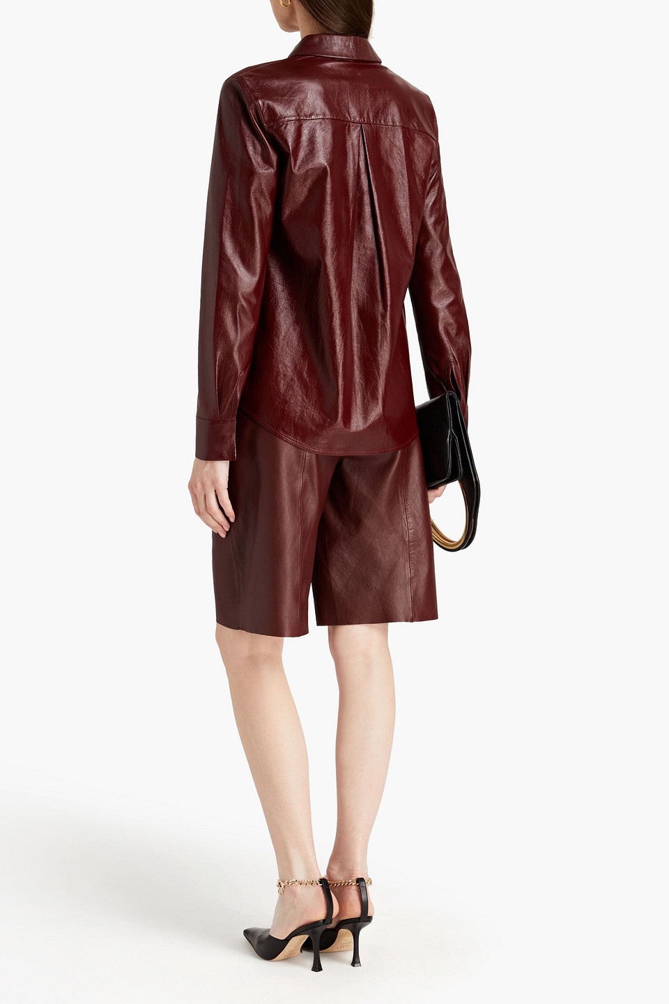 Zeynep Arcay Leather Shirt In Plum