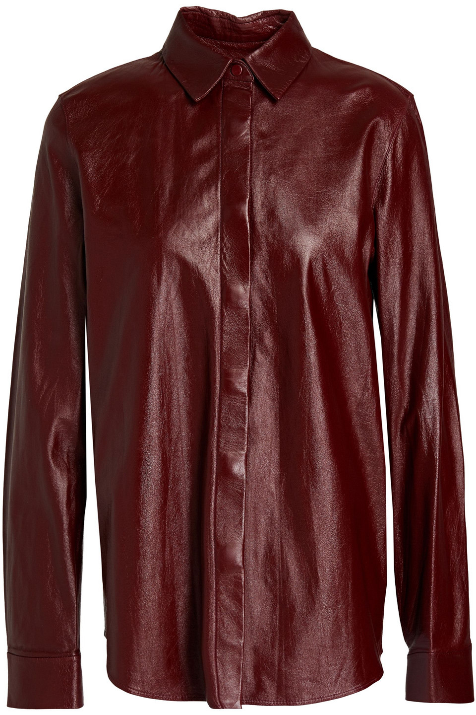 Zeynep Arcay Leather Shirt In Plum