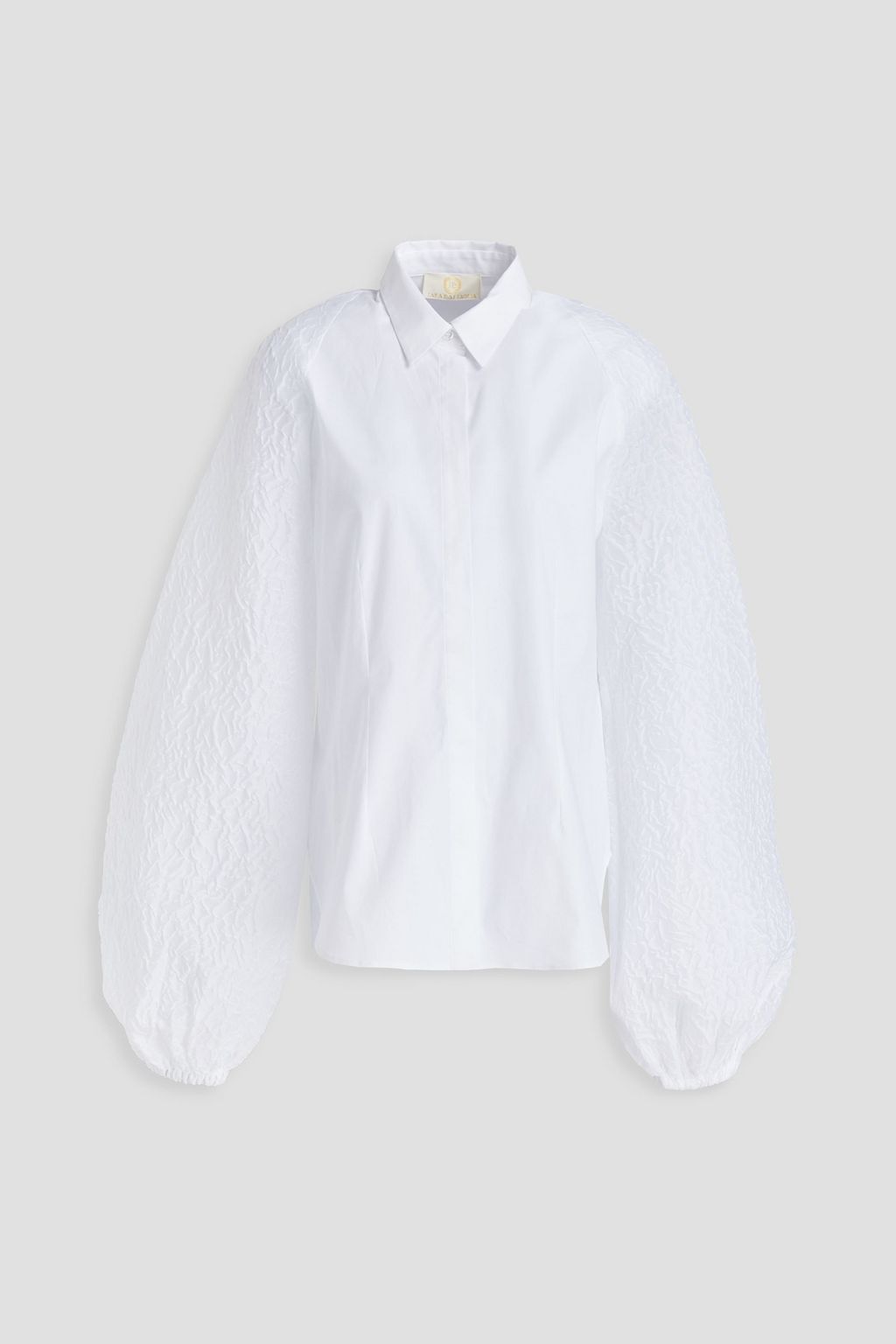 paneled cotton-blend poplin shirt 